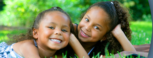 young girls smiling